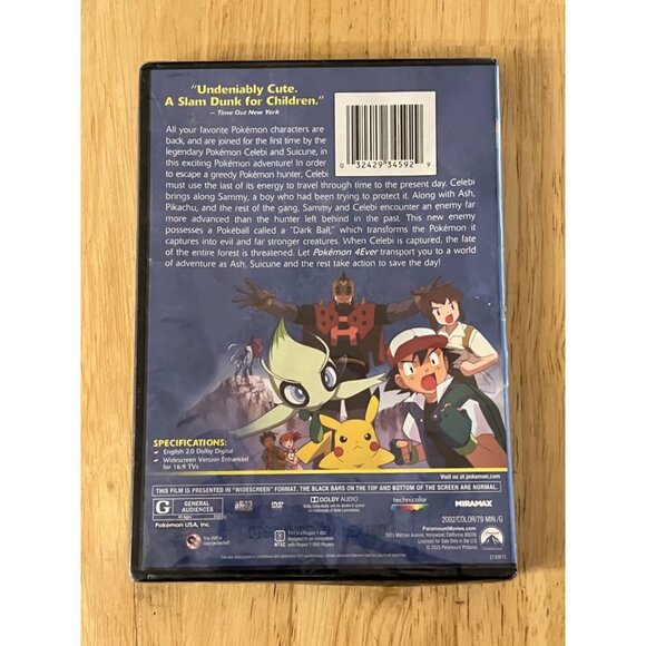 Pokémon 4Ever 2002 DVD Animation Adventure Ash New Sealed Buy 2 Get 1 Free - Picture 2 of 4